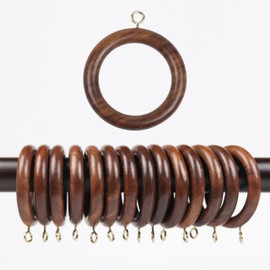 100 Pieces 2.5 Inch Wooden Drapery Curtain Rod Rings for 1.5 inch Rod Pole, 1.75 INCH Inner Dia, Natural Rosewood (100, 1.75 INCH Inner Dia)
