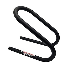 Pit Posse 11023BK Motorcycycle Wheel Chock Permanent 5 1/4 inch Trailer Truck Van Front Tire - Made in USA - Predrilled Mounting Holes - Powder Coated Black Finish - 5 Year Warranty (Black)