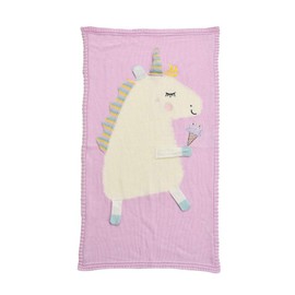 BaronHong Baby Cotton Blanket Unicorn Knitted Blanket Soft Warm Crochet Quilt Blanket Toddler Crib Blankets for Girls Boy(Pink,110 * 65cm)