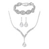 TTPSRY Set of 3 Jewellery Set Necklace Earrings Bracelets with