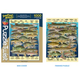 PuzzleTwist - Fish Frenzy - 1000 Piece Jigsaw Puzzle, Something’s Amiss! Series, Unique Challenging Fun for Adults Family Teens, Made in USA