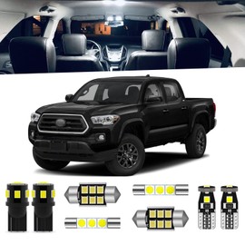 ENDPAGE 10-Pieces White Tacoma LED Interior Light Kit for Toyota Tacoma 2005 2006 2007 2008 2009 2010 2011 2012 2013 2014 2015 2016 2017 2018 2019 2020 2021 2022 + License Plate Lights, Install Tool