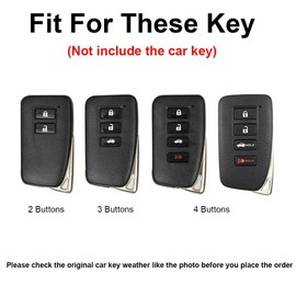 TECART Smart Key Case Key Cover Keyring Accessories fit for Lexus RX350 RX450h IS250 IS300 LS500 LC500H is ES GX NX RX LX LC LS RC UX US GS Protector Key Fob Case Leather Keychain Black