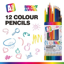 VFM - Assorted Coloured Pencil Set - A Plus Bright & Vivid Pencils For Drawing & Colouring - Brilliant Creative Activity For Kids Of All Ages (12 Pack)
