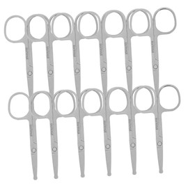 Hohopeti 12pcs Laboratory Scissors Mini Grooming Scissor Metal Scissors Tools for Students for Lab Facial Hair Scissor Metal Lab Utensils Stainless Steel Silver