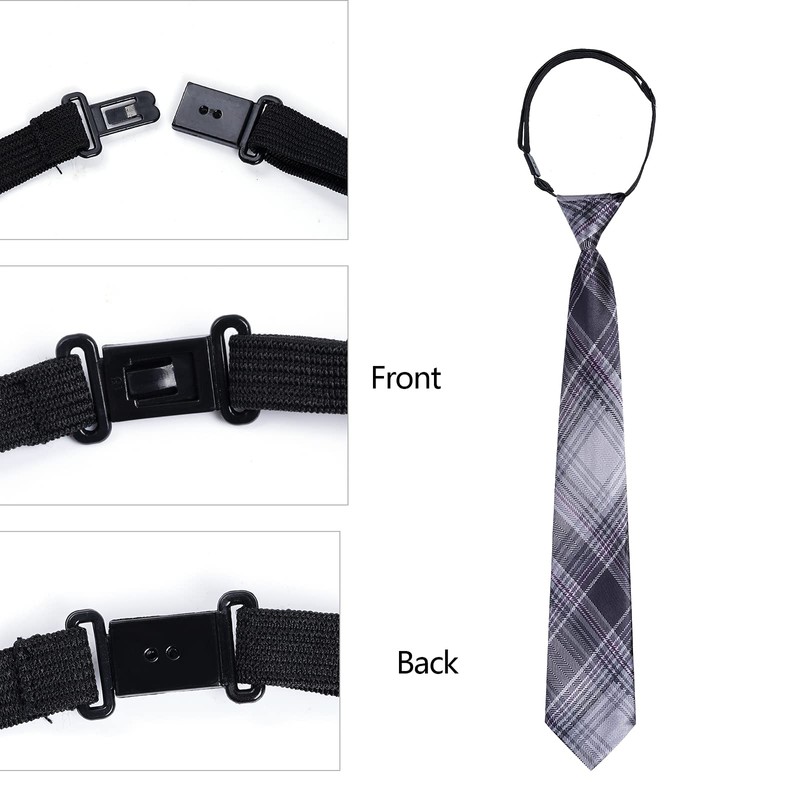 Sucrain 5pcs Boy's Necktie Pre-tied Adjustable Neck Strap Tie for