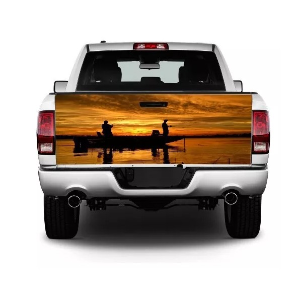Ripper Graphics Fishing At Dusk, Peaceful Paradise Tailgate Wrap Vinyl