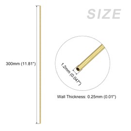 METALLIXITY 2pcs Brass Tube 1.2mm Outside Diameter x 0.25mm Wall Thickness x 300mm Length Straight Tube for Home Furnishing Machinery DIY Handicrafts