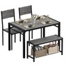 JUMMICO 43.3" Dining Table Set for 4, Kitchen Table with