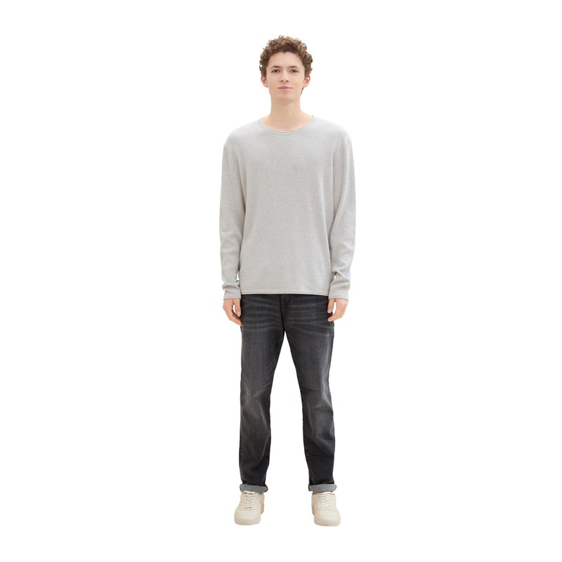 TOM TAILOR Denim Men's Basic Pullover with Crew Neck and