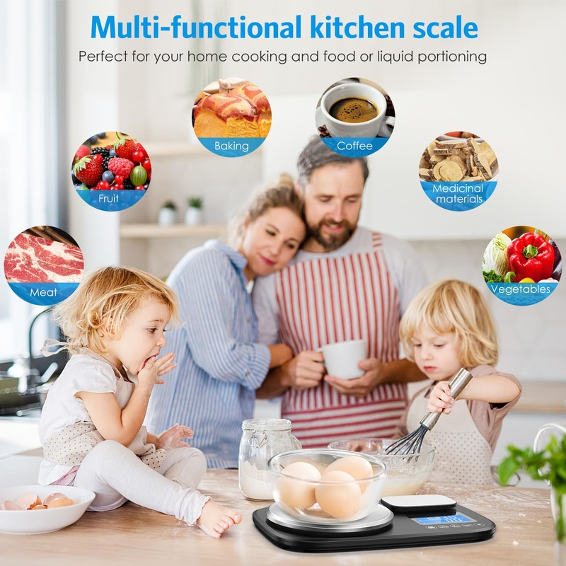 AMIR Digital Kitchen Scale, Large Dual Platform 10kg & 1kg