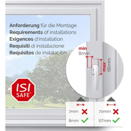 Child Lock for Windows - No Drilling | Tool-Free Assembly, Window Lock, Balcony Safety, Locking Without Damage - White