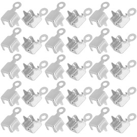 SUNNYCLUE 1 Box 300Pcs Silver Chain Connectors 4mm Rhinestone Cup Chain Ends Brass Chains Link Charm Pendant Crimp Tips Accessories for jewellery Making Chains DIY Bracelet Necklace Earrings Keychains
