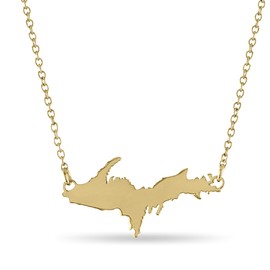 Stone Armory Michigan UP Necklace - Michigan's Upper Peninsula Map Pendant - Hypoallergenic and Adjustable 16-20in - Upper Peninsula Michigan Gifts