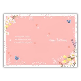 IC&G Special Friend Birthday Card - Happy Birthday Card with Sentimental Poem and Floral Butterfly Border Design with Foil Details - Birthday Card for Women