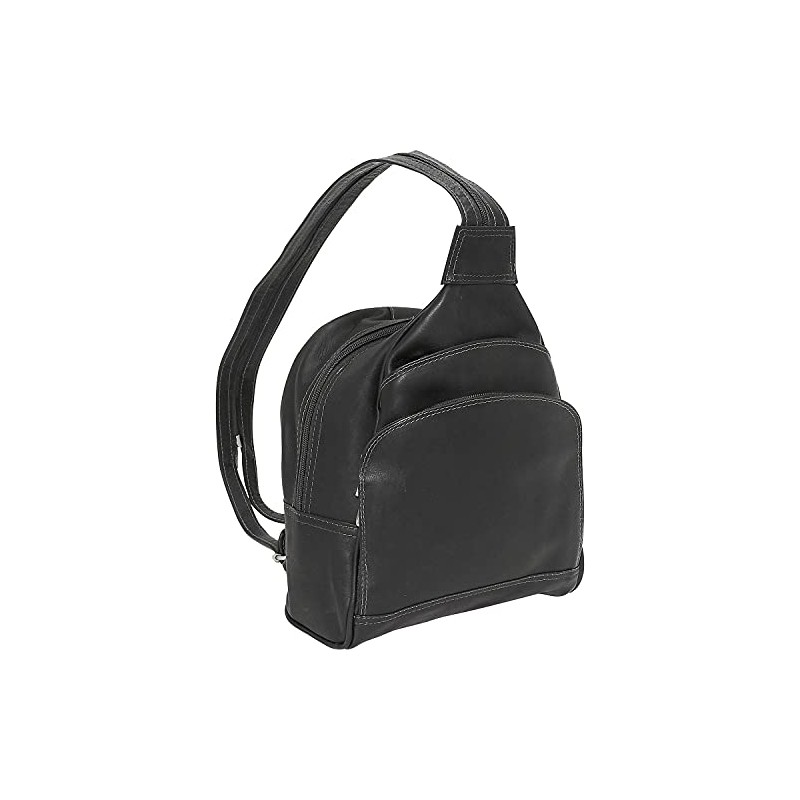 Piel Leather Backpack Sling, Black, One Size