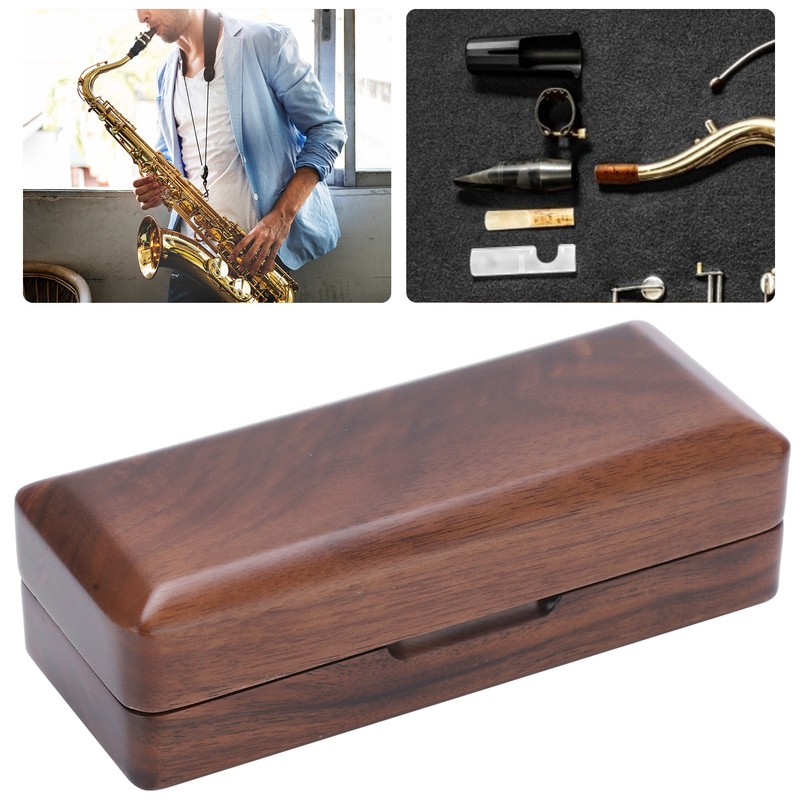 Solid Wood Mouthpiece Case Box Portable Storage for Sax Musical