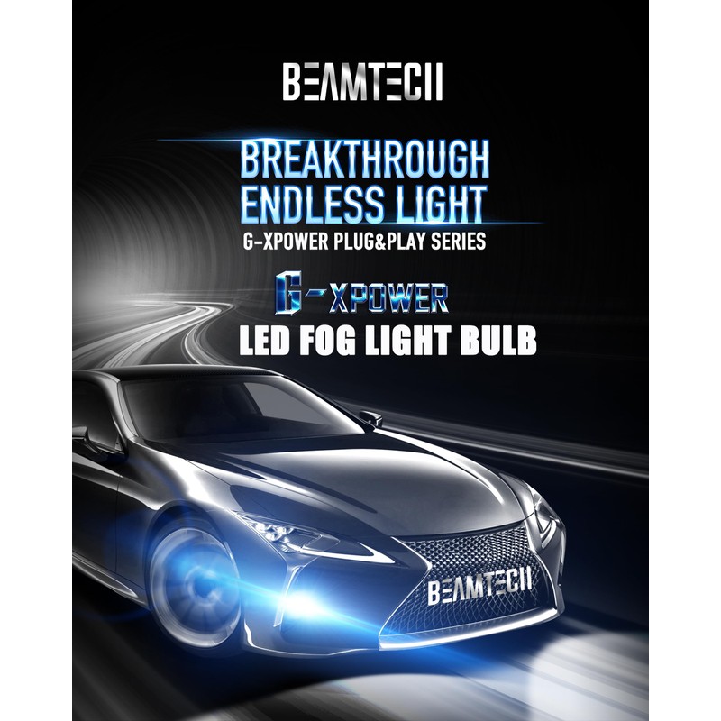 BEAMTECH H11 Bulbs, H8 H9 Fog Light Bulb, G-XPower Chips