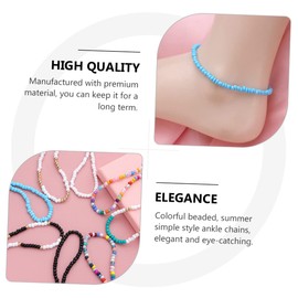 COLLBATH 8pcs Colorful Beads Anklets for Women Foot Chain Jewelry for Beach Wear and Everyday Style