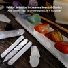 Natural Solution Selenite Healing Crystals, 2 Wands with 1 Massage