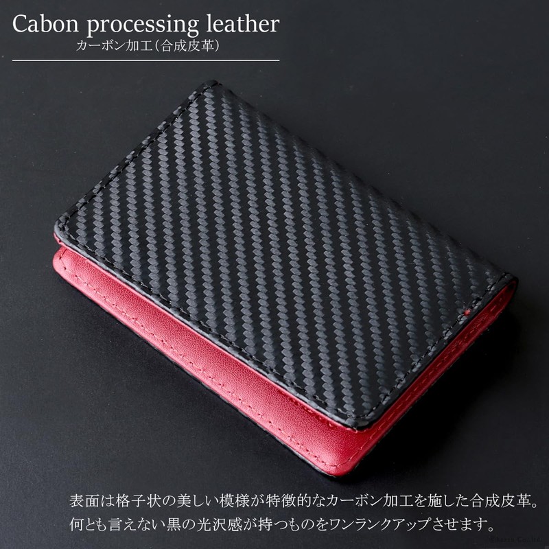 Marge x Diablo MGD-1943 Men's Carbon Leather Bifold Thin Pass