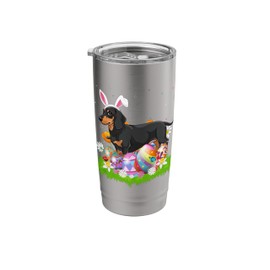 Dachshund Dog Easter Egg Hunt Bunny Ear Easter Sunday Stainless Steel Insulated Tumbler