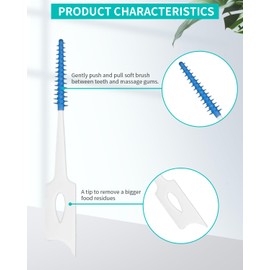 YEERSUO Dental Floss Picks, Soft Toothpicks Braces Brush Between Teeth, Tooth Flossing Brush Disposable for Cleaning, Floss Picks for Teeth, Blue Colors, 200 PCS