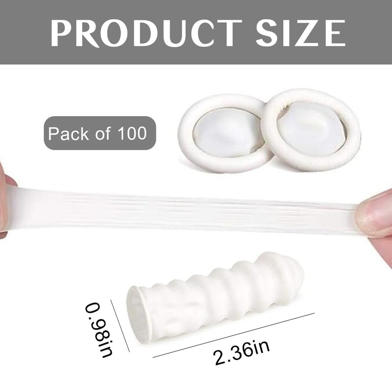 MEXRUMI Pack of 100 Finger Cots, Latex Finger Cots, Antistatic