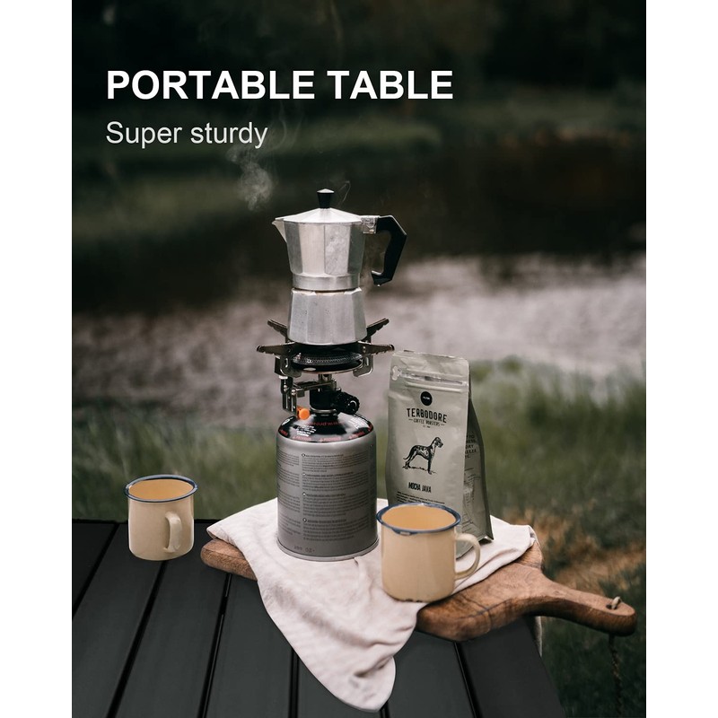MSSOHKAN Camping Table Folding Portable Camp Side Table Aluminum Lightweight