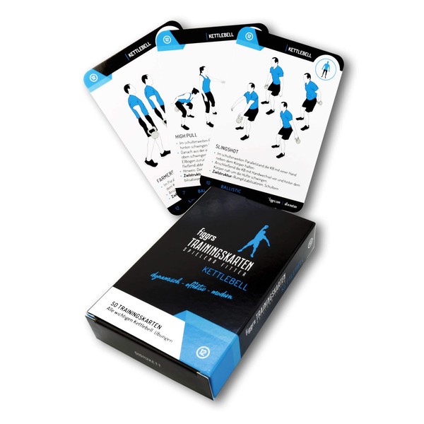 figgrs® Kettlebell - 57 Training Cards with 50 Fitness Kettlebell