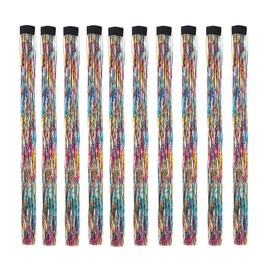 LiaSun 10Pcs/set Highlight Glitter Tinsel Hair Extensions Clip In - Colored Party Sparkling & Shiny Hair Extensions - Multi-Colors Hair Streak Bling Hairpieces (Multicolor)