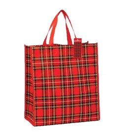 Funky Red Scottish Royal Stewart Tartan Reuseable Shopper Tote Bag