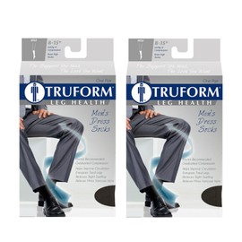 Truform 1942 Men's Socks, Knee High, Dress Style: 8-15 mmHg, Tan, X-Large (Pack of 2)