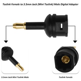 YARCHONN 3.5mm Mini Toslink Adapter Digital Fiber Optic Toslink Female to 3.5mm Mini Male Jack Optical Fiber Audio Connector Converter for Optical Audio Cable Laptop TV Sound Bar Home Theater