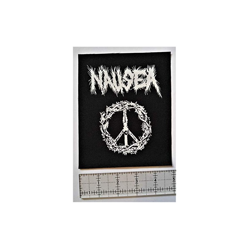 Chat Noir Nausea Patch, 1 Rectangular Black Fabric Sew-On Patch