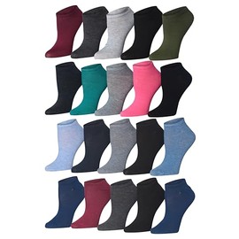 Tipi Toe Women's & Girls 20 Pairs Everyday Essentials Colorful Patterned Ankle/Low Cut Socks, WL12-AB