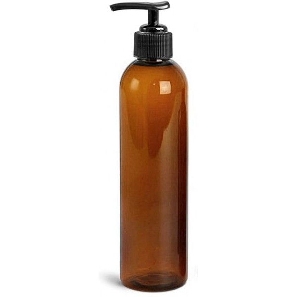 Royal Massage Empty Massage Oil Bottle with Pump, 8 Ounce , Amber