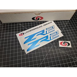 ZR2 Accent Decals Mini 6" Racing Fender Stickers (2) Colorado Silverado 2015-2023 Select Colors: (Bright Blue Metallic)