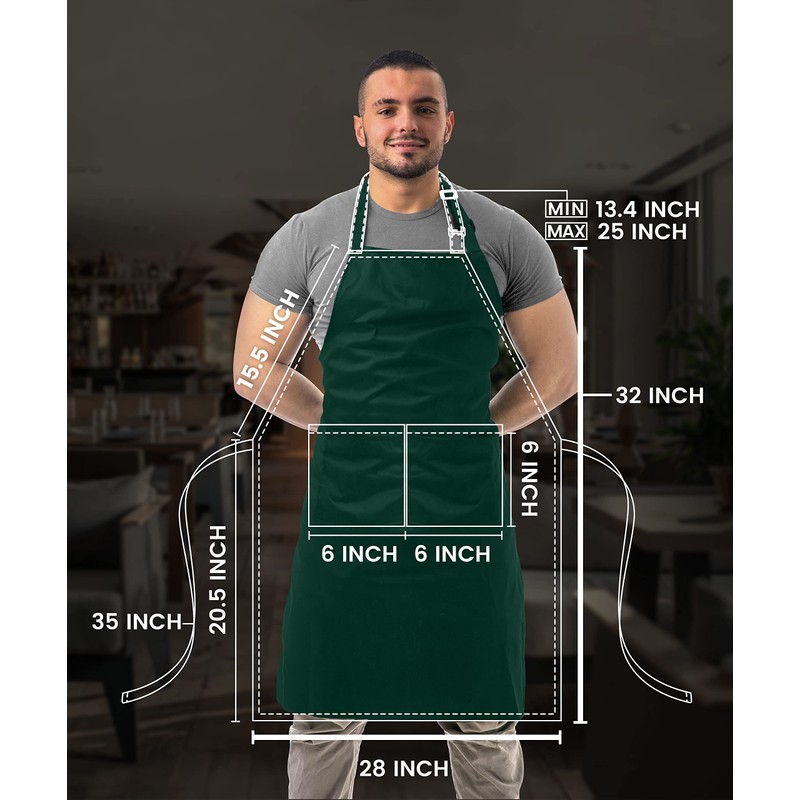 Utopia Kitchen 2 Pack Adjustable Bib Apron for Men and