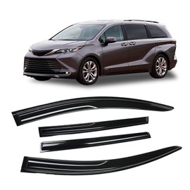 Arokzn Smoke Tinted Tape-On Side Window Visor Designed for Toyota Sienna 2021 2022 2023 LE XLE XSE Limited Platinum Shatterproof Window Deflectors 4 pcs