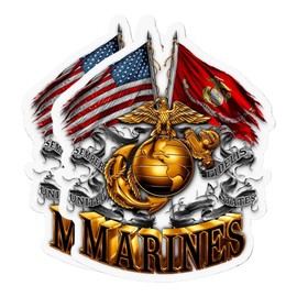 eDesign 2-Pack United States Marine Corps USMC Vinyl Sticker Decal - 4 Inches - United States Patriotic Car Decals for Truck SUV Van Window Bumper Wall Laptop Tablet Waterbottle and Any Smooth Surface