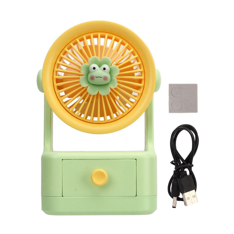 Desk Fan USB Charging Adjustable Angle Cute Portable Multifunction Air