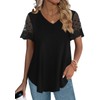 OFEEFAN Lace Tops for Women Trendy 2024 Spring Short Sleeve