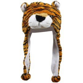 Bioterti Plush Fun Animal Hats One Size Cap Polyester With Fleece Lining (Tiger Brown)