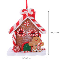 Veemoon Christmas Gingerbread House, Gingerbread House Ornaments Lighted Candy House Village Miniature for Xmas Tree Hanging Decoration Props