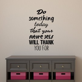 Aurabeam Motivational Quote Wall Art Decal - Do Something Today That Your Future Self Will Thank You for - 23" x 14" Bedroom Motivational Wall Art Decor- Business Office Positive Quote Sticker Decals