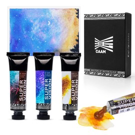 SUPER VISION Watercolor Paints, Separate Colors, Transparent Watercolor Paints, Set of 3 Colors, Tubes, Illustrations, Cartoons, Hobbies, Art Supplies, Picture Letters, Artist, Paints, Special Colors, Diverse Colors Layering, 0.5 fl oz (15 ml), Candelabra + Calm + Fall Night 3 Colors