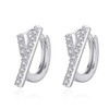 VIKI LYNN 925 Sterling Silver Initial Hoop Earrings Cubic zirconia