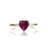 14k Gold Tiny Heart Ring, Gold Ruby Promise Ring, Dainty