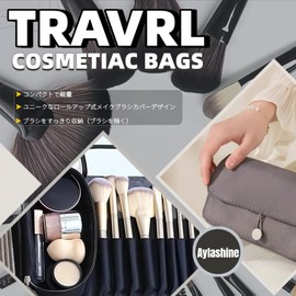Makeup Brush Bag, Aylashine Travel Makeup Brush Case Makeup Brush Holder Organizer Cosmetic Bag Portable Roll Up Brush Storage Bag Makeup Brushes and Cosmetics Makeup Bag Makeup Brush Bag Storage Bag